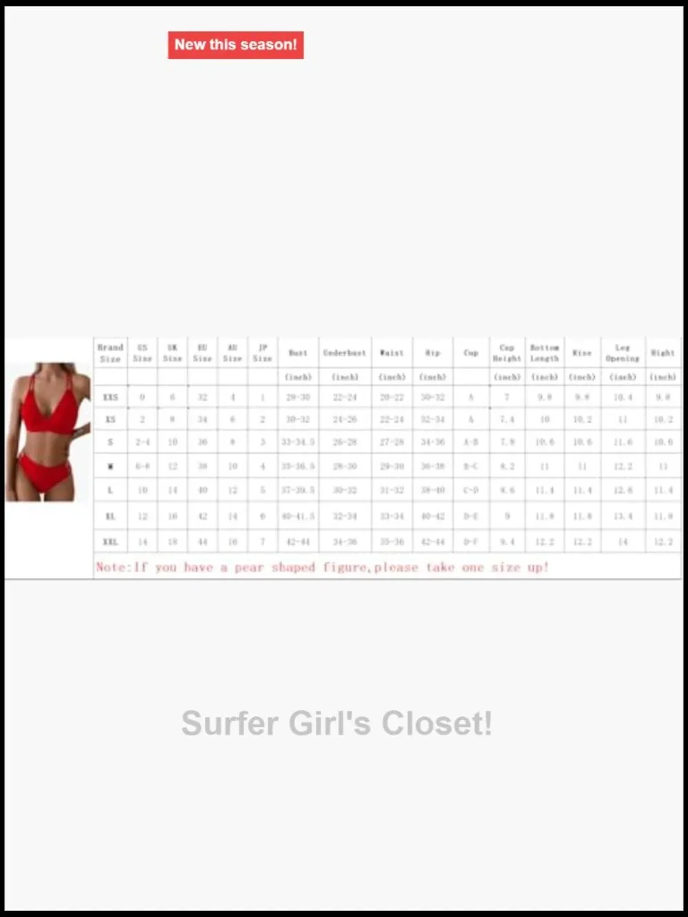 Women's V-Neck Push Up Bikini Set with Criss Cross Back